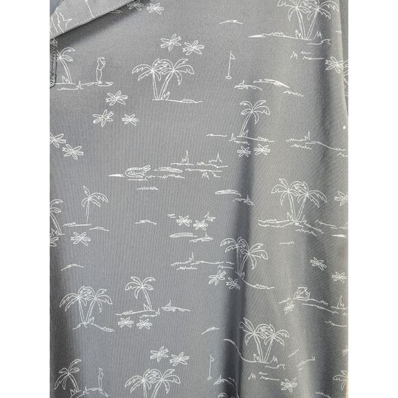 FootJoy Polo Shirt Men's Sz M Blue Tropic Golf Lisle Performance Active Casual - Picture 5 of 6